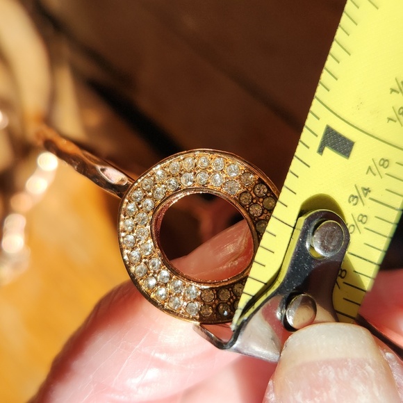 Rose Gold Stack Set Bracelets Rhinestones - Picture 7 of 8